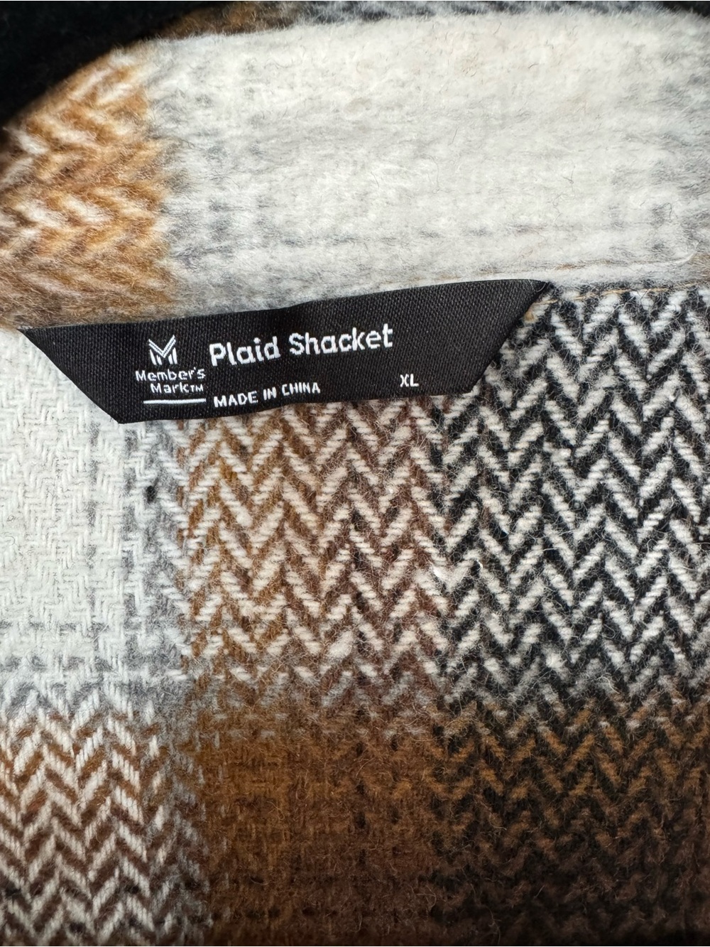 Plaid Shacket in Black, Brown and Cream - Picture 2 of 6